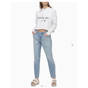NWT CALVIN KLEIN Distressed Boyfriend Jeans